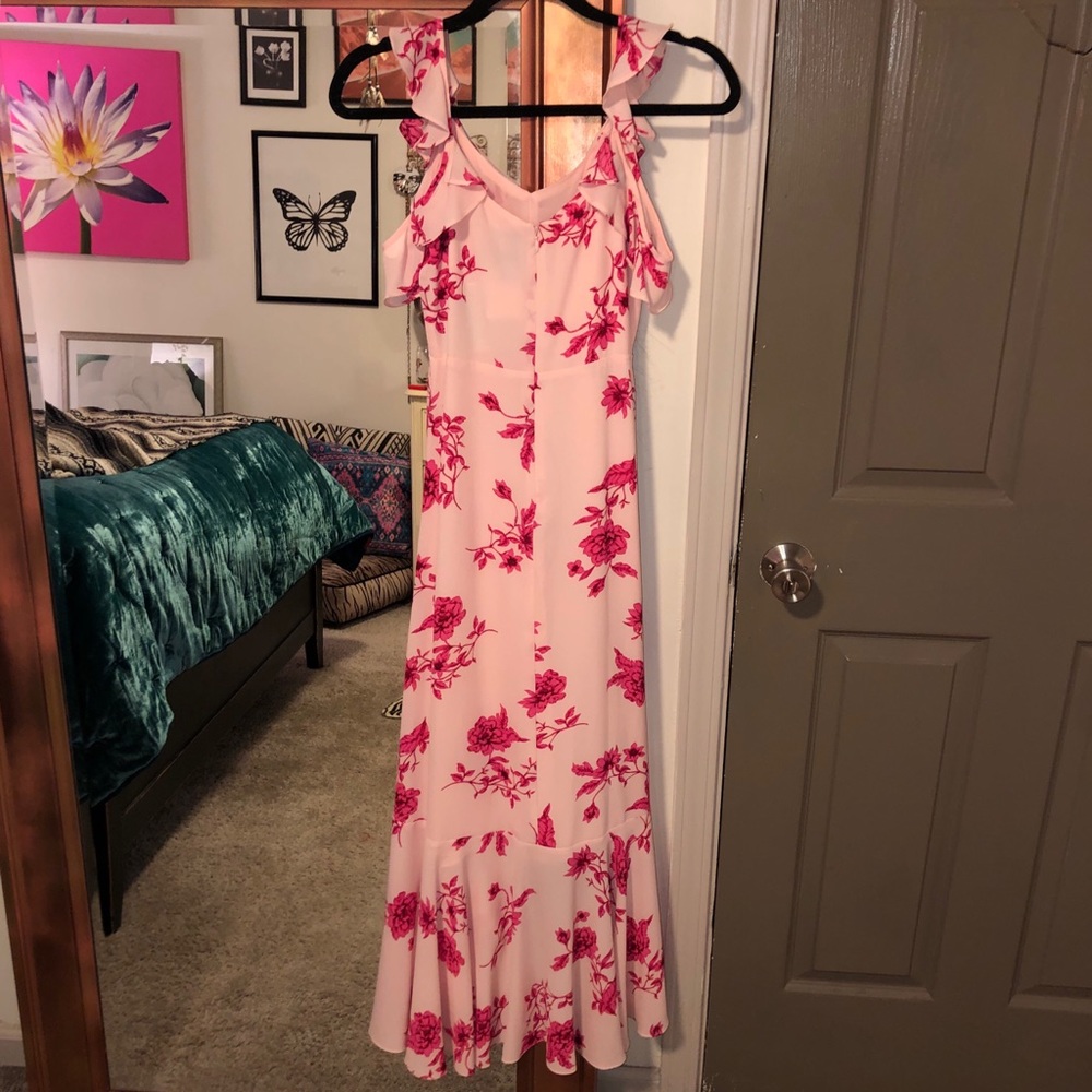 CeCe, hi-low, ruffle hem, midi dress - Picture 5 of 6